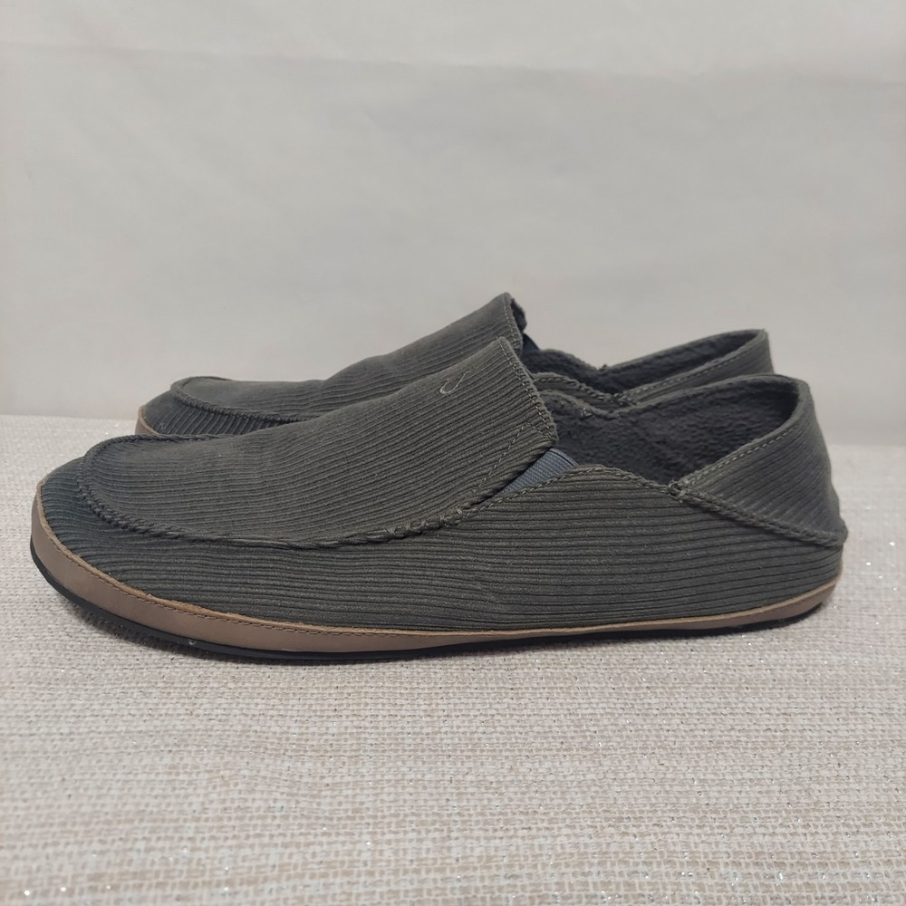 Olukai Moloa Slippers Gray Corduroy Slip On Comfort Casual‎ Shoes Men's 15 - Picture 3 of 9